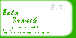 bela kranik business card